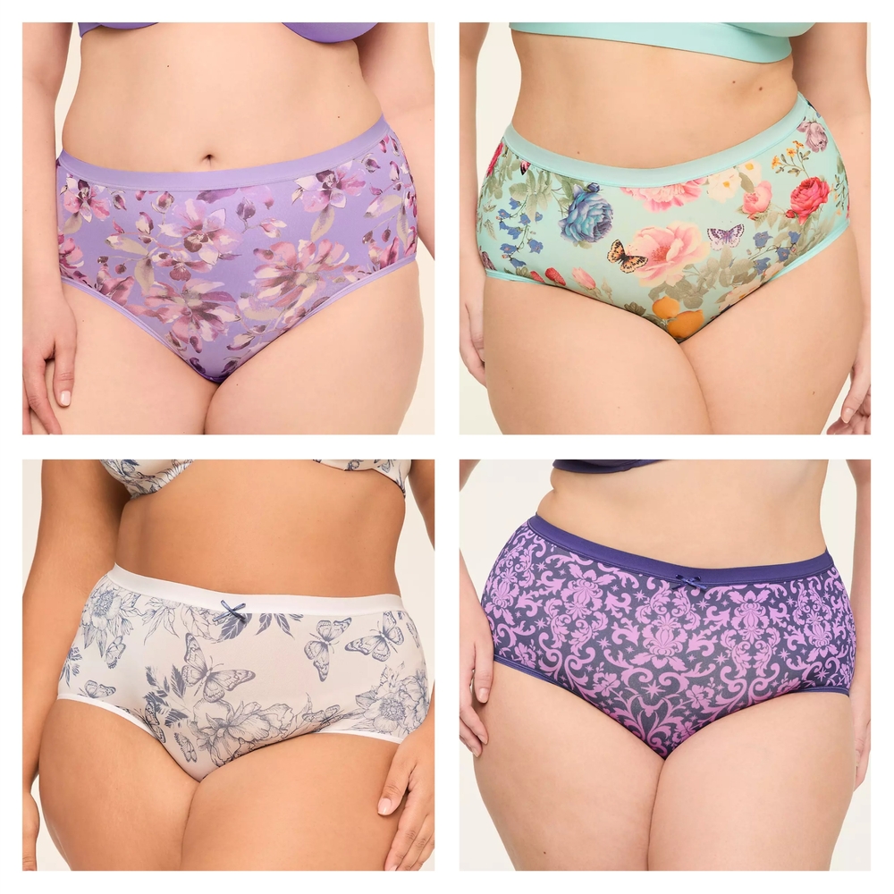 4 CACIQUE WOMEN'S PLUS NO SHOW FULL BRIEF SIZE 22-24